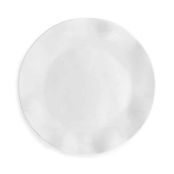 Ruffle White Melamine Round Dinner Plate