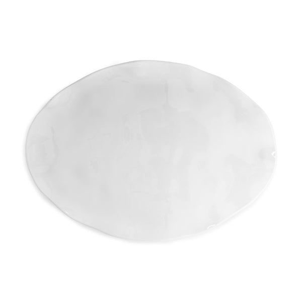 Ruffle White Melamine Large Oval Platter