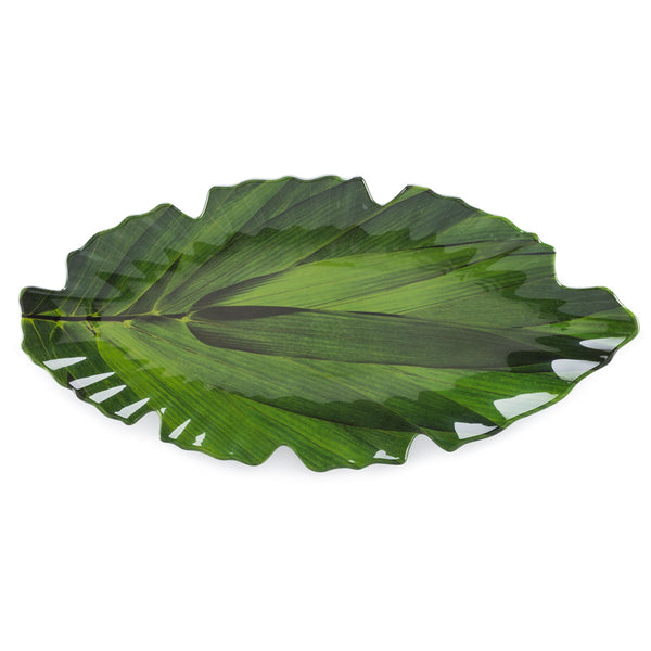 Zen Green Melamine Large Leaf Platter