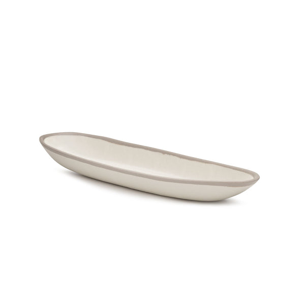 Potter Stone Gray Melaboo™ Long Oval Serving Bowl