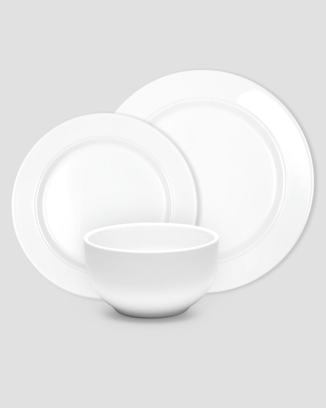 Diamond White Melamine Round 12pc Dinnerware Set