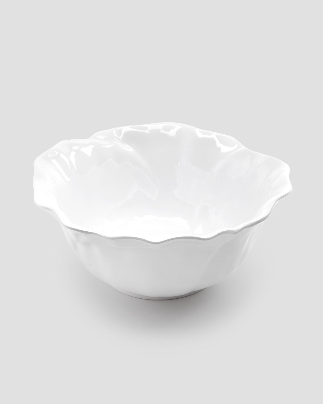 Peony White Melamine Serving Bowl