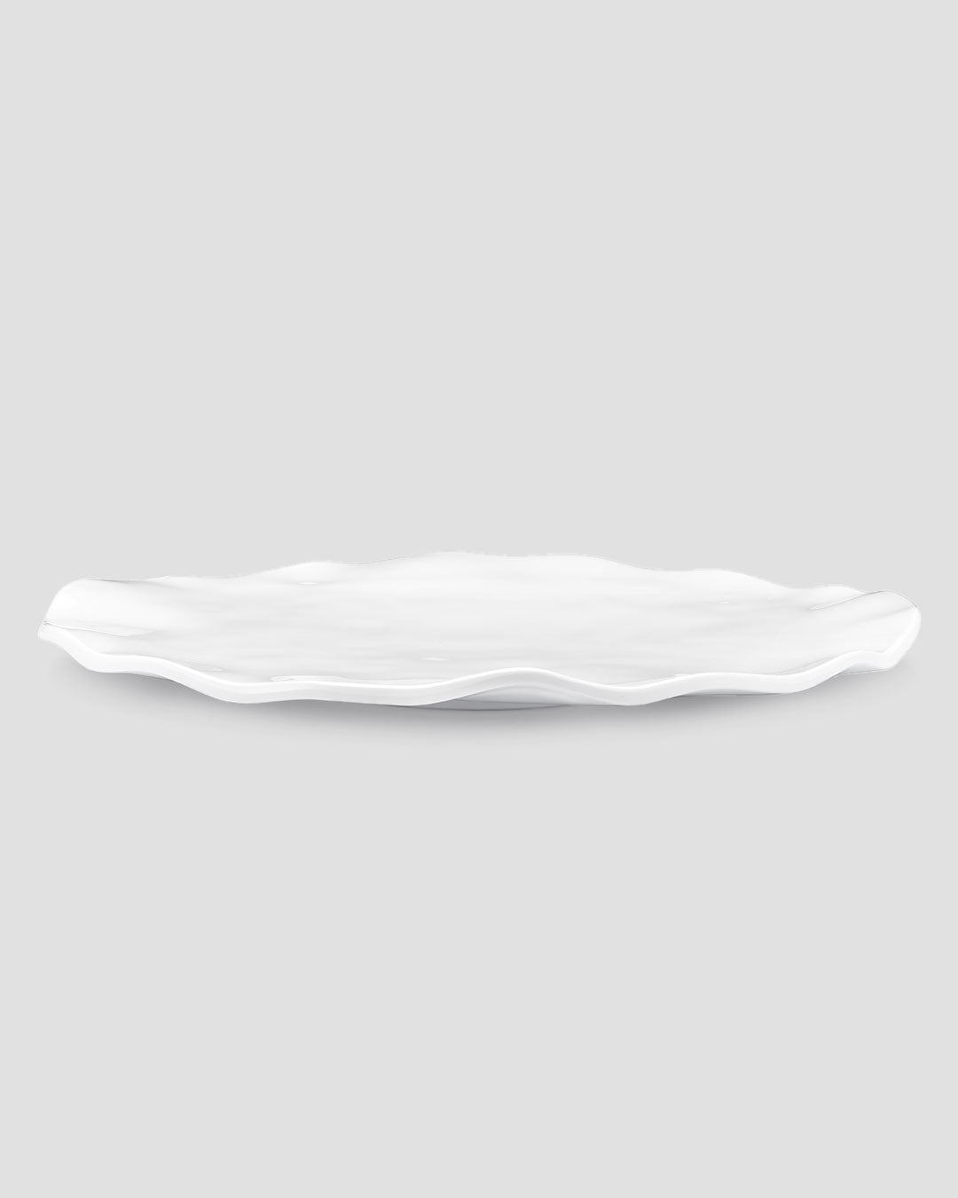 Ruffle White Melamine Large Oval Platter