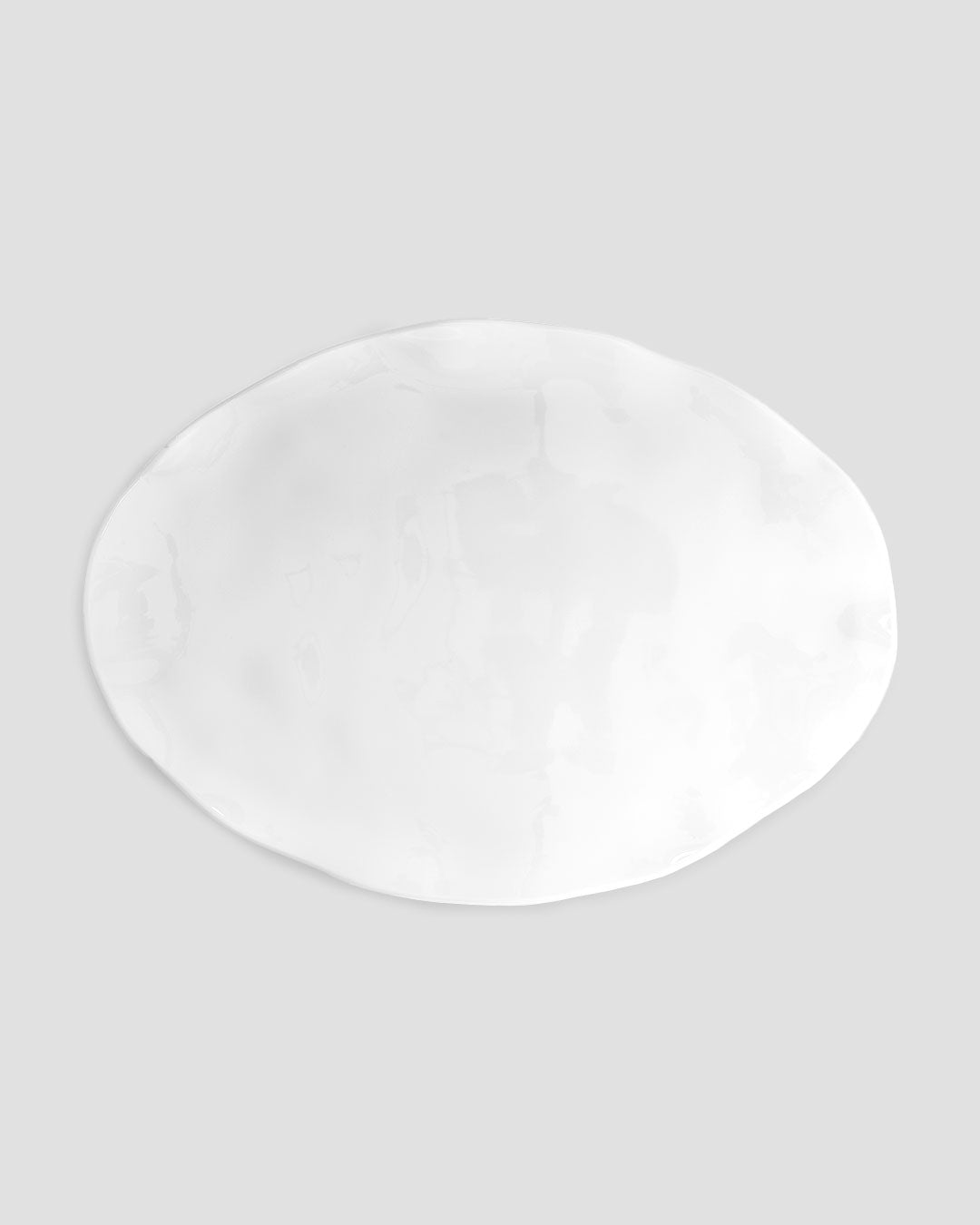 Ruffle White Melamine Large Oval Platter