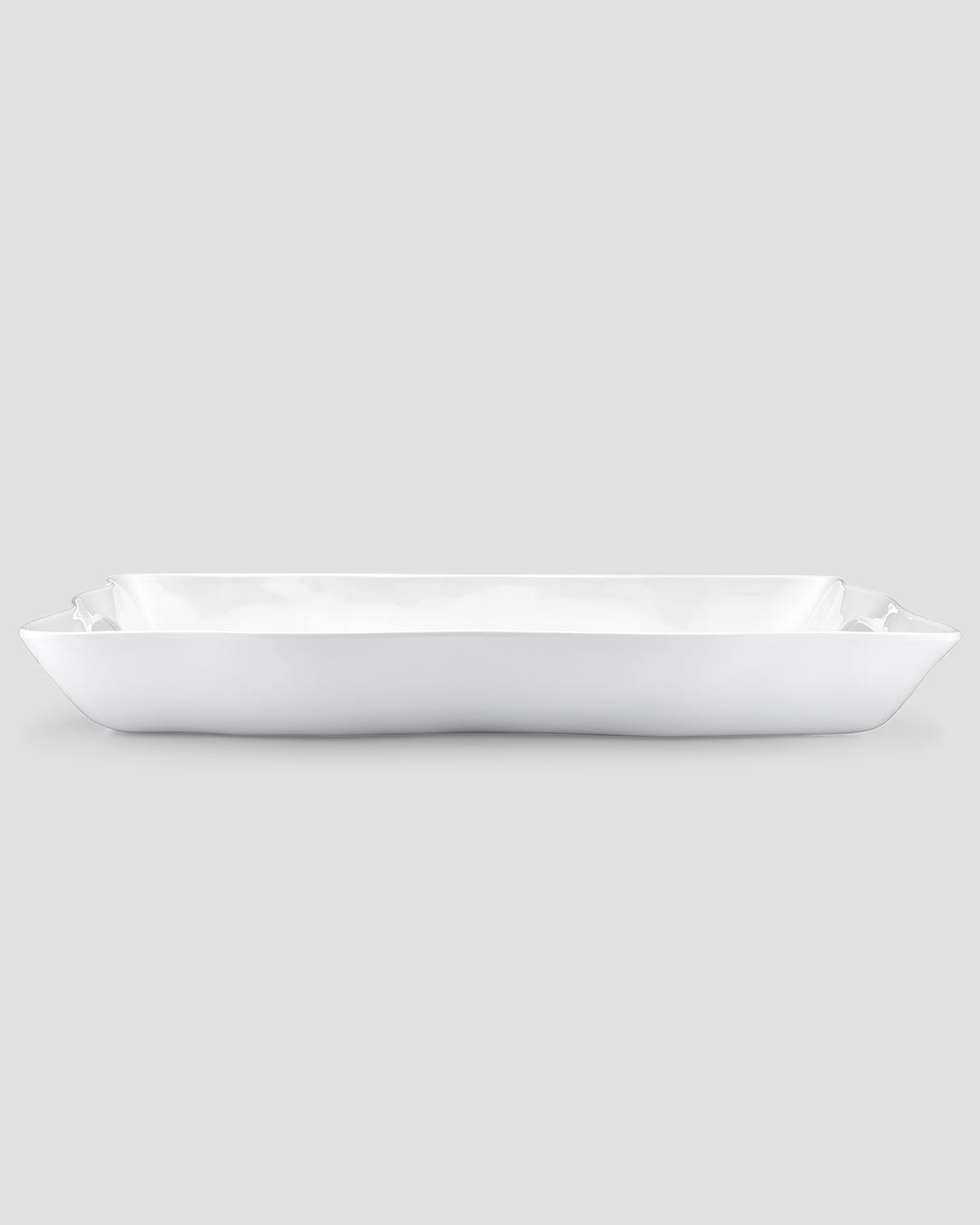 Ruffle White Melamine Large Rectangle Tray