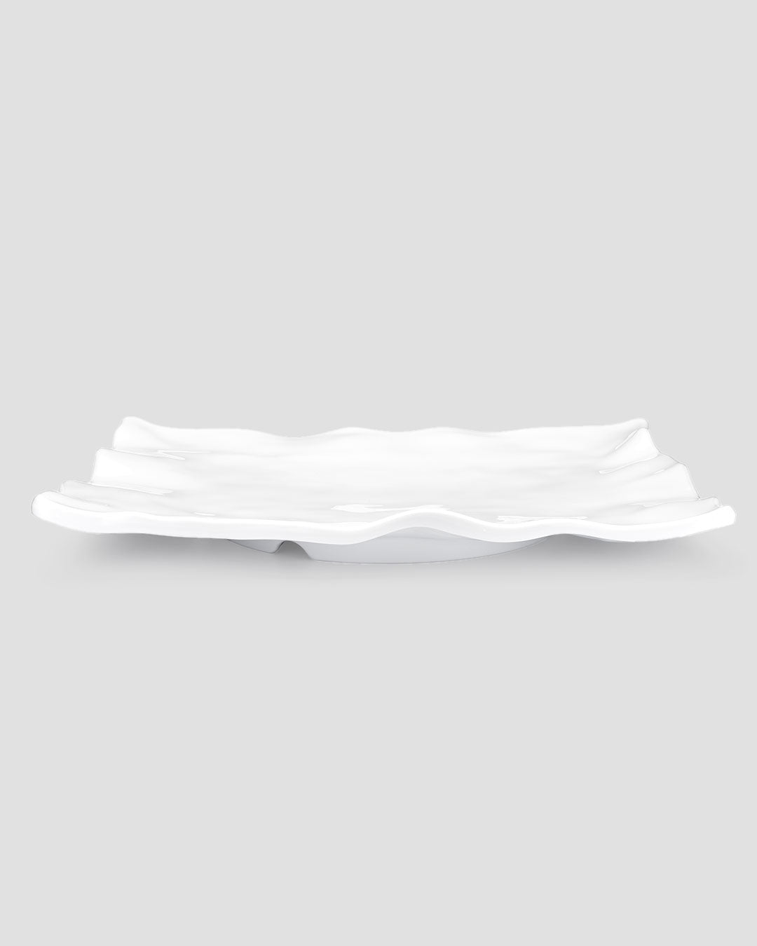Ruffle White Melamine Rectangle Large Platter