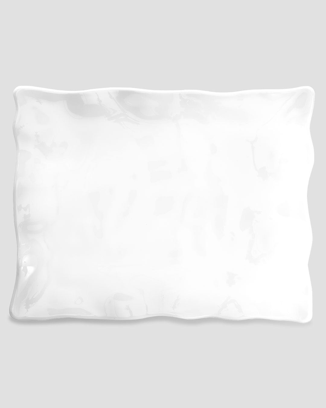 Ruffle White Melamine Rectangle Large Platter