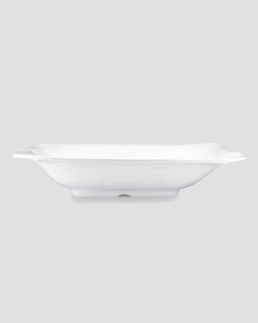Ruffle White Melamine Rectangle Shallow Serving Bowl