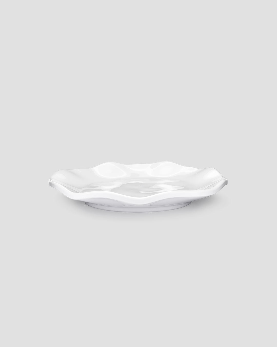 Ruffle White Melamine Round Canape Plate