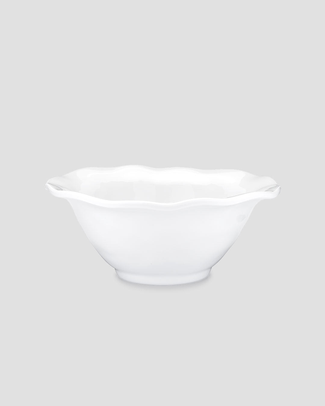 Ruffle White Melamine Round Cereal Bowl