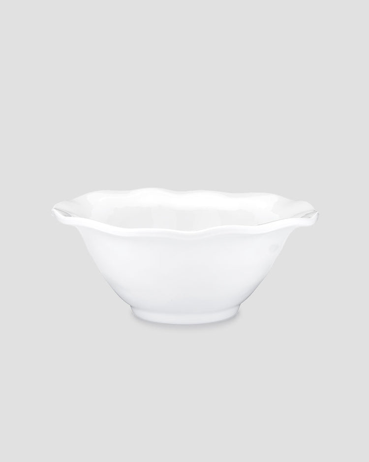 Ruffle White Melamine Round Cereal Bowl