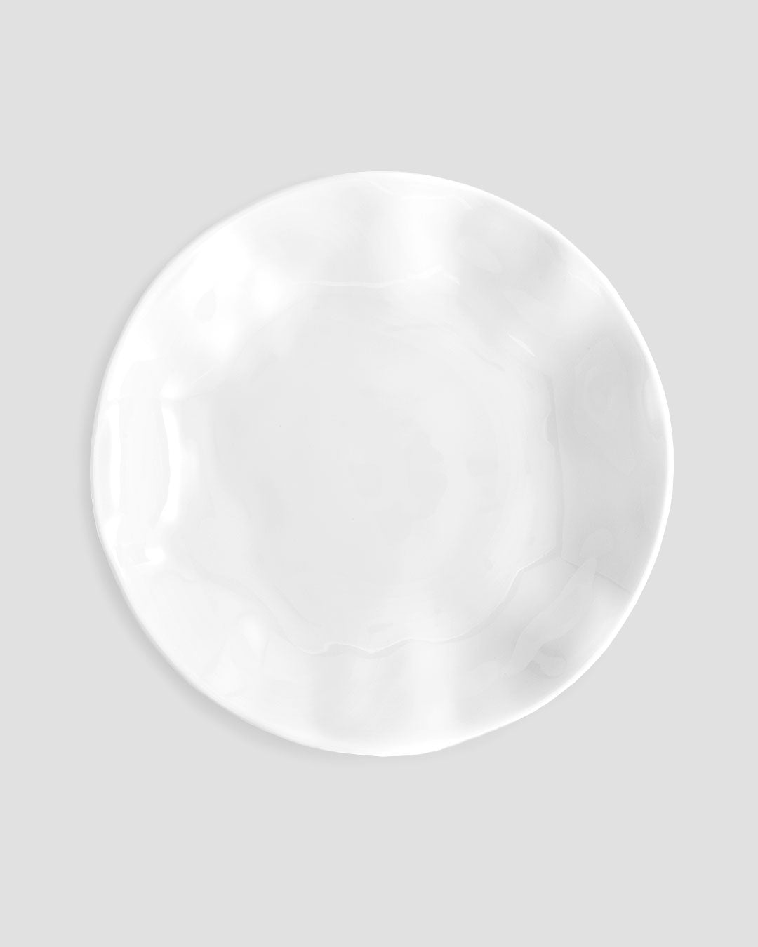 Ruffle White Melamine Round Dinner Bowl