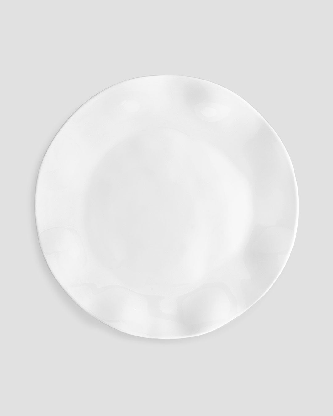 Ruffle White Melamine Round Dinner Plate