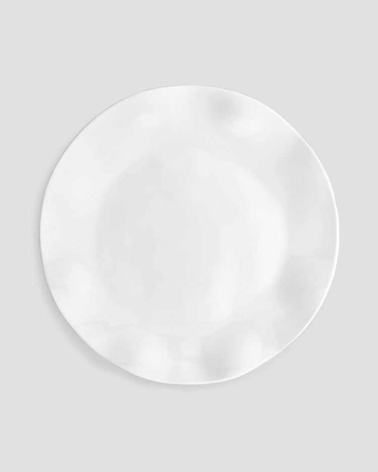 Ruffle White Melamine Round Dinner Plate