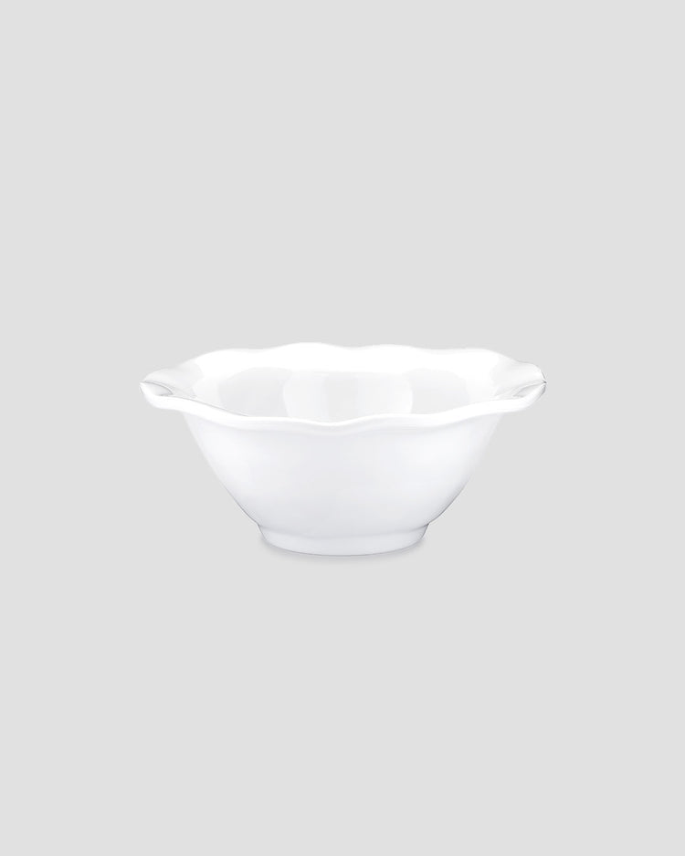 Ruffle White Melamine Round Dip Bowl