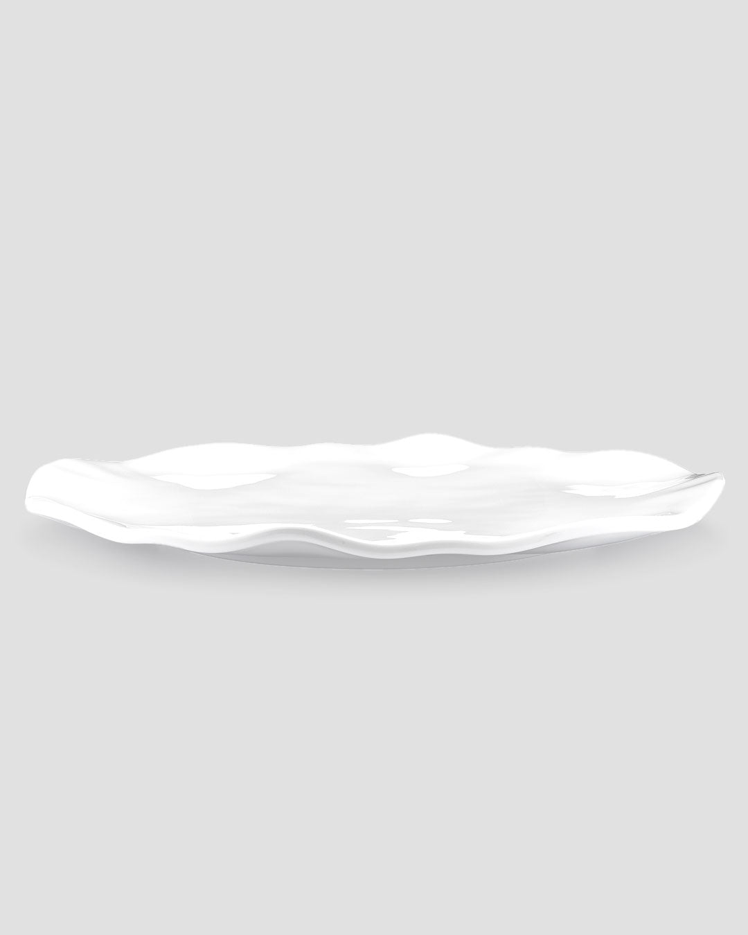 Ruffle White Melamine Round Platter