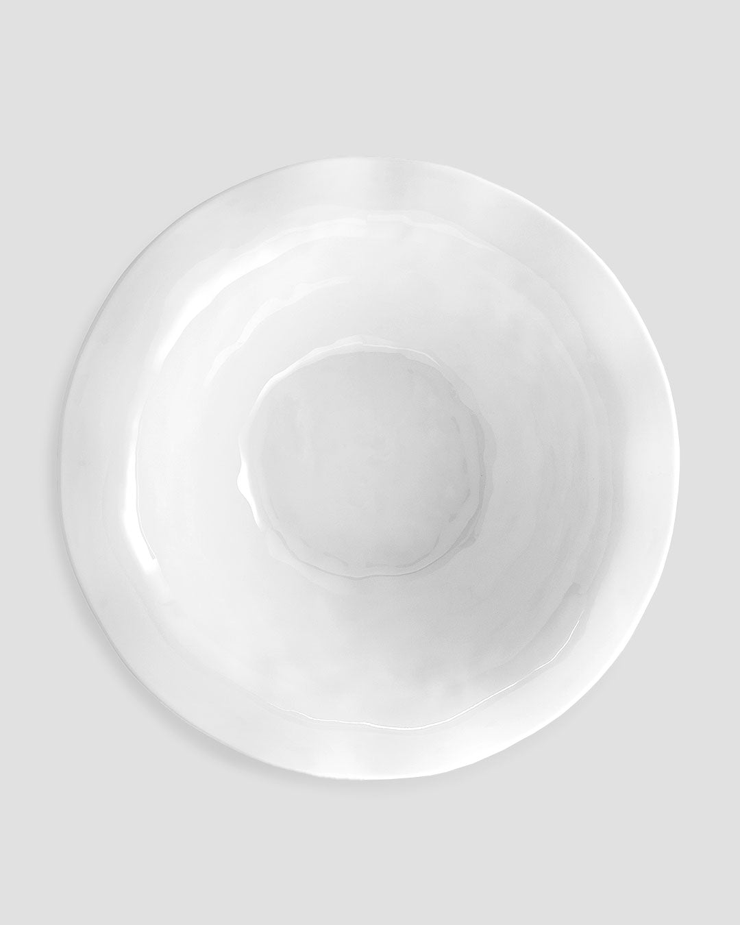 Ruffle White Melamine Round Serving Bowl