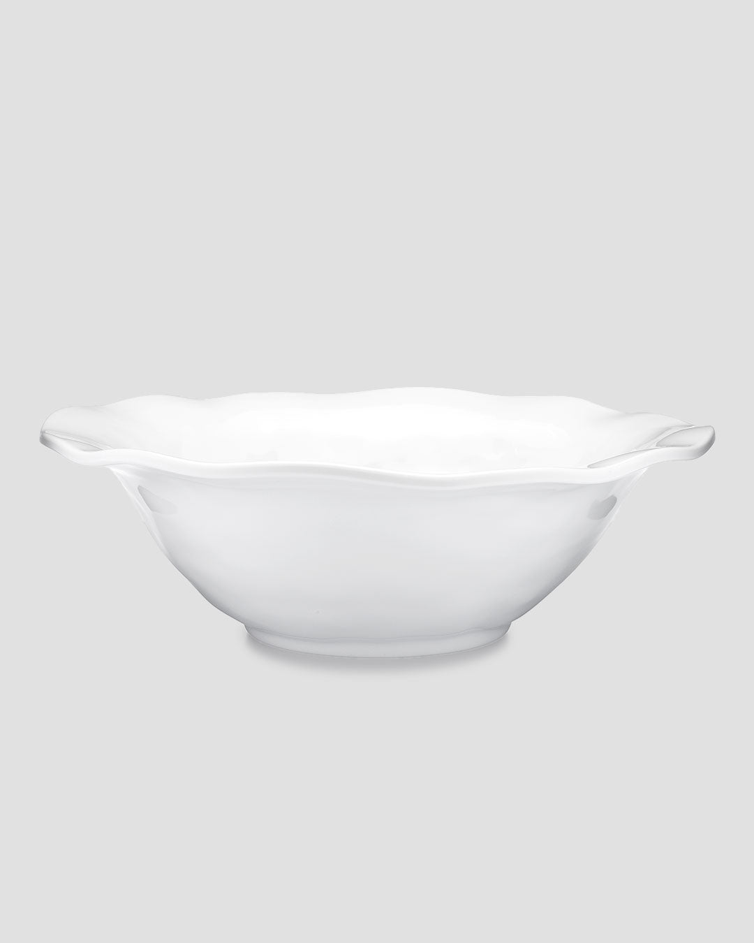Ruffle White Melamine Round Serving Bowl