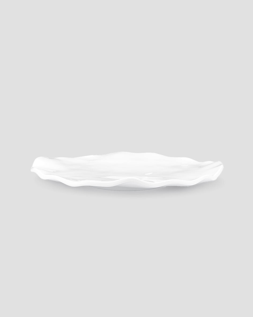 Ruffle White Melamine Small Oval Platter