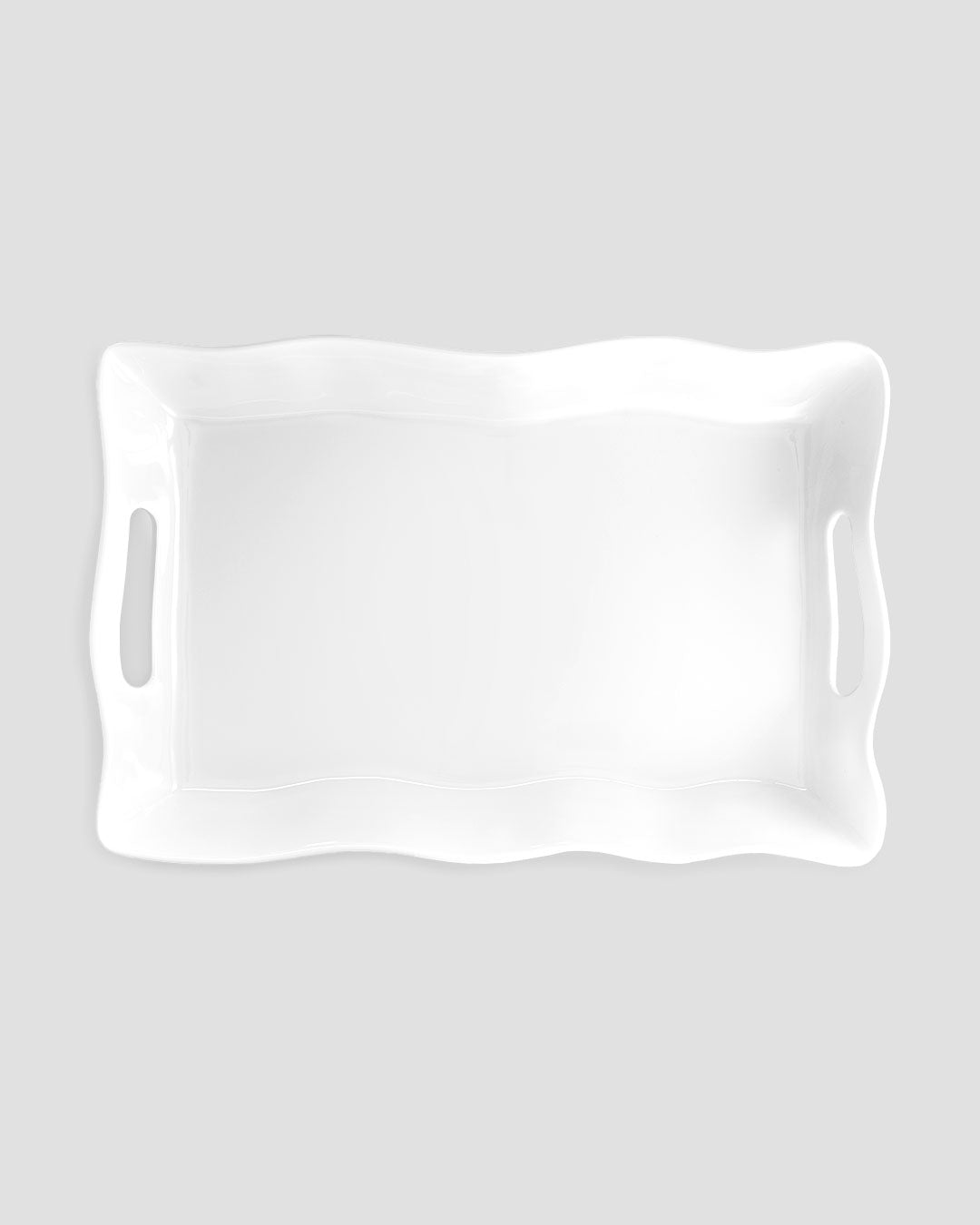 Ruffle White Melamine Small Rectangle Tray