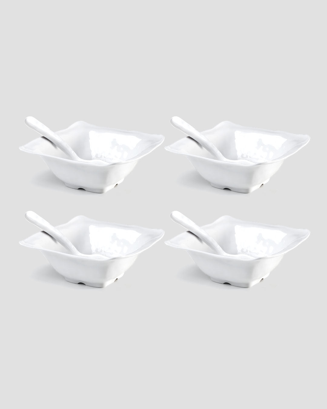 Ruffle White Melamine Square 8pc Tasting Set