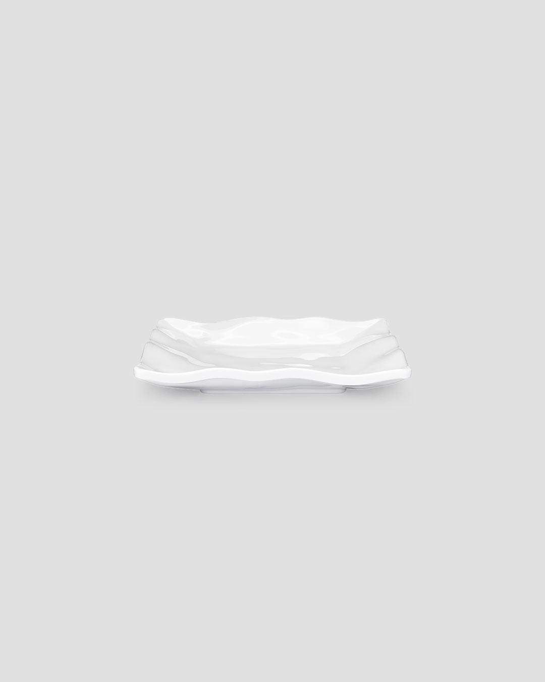 Ruffle White Melamine Square Canape Plate