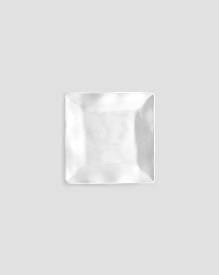 Ruffle White Melamine Square Canape Plate