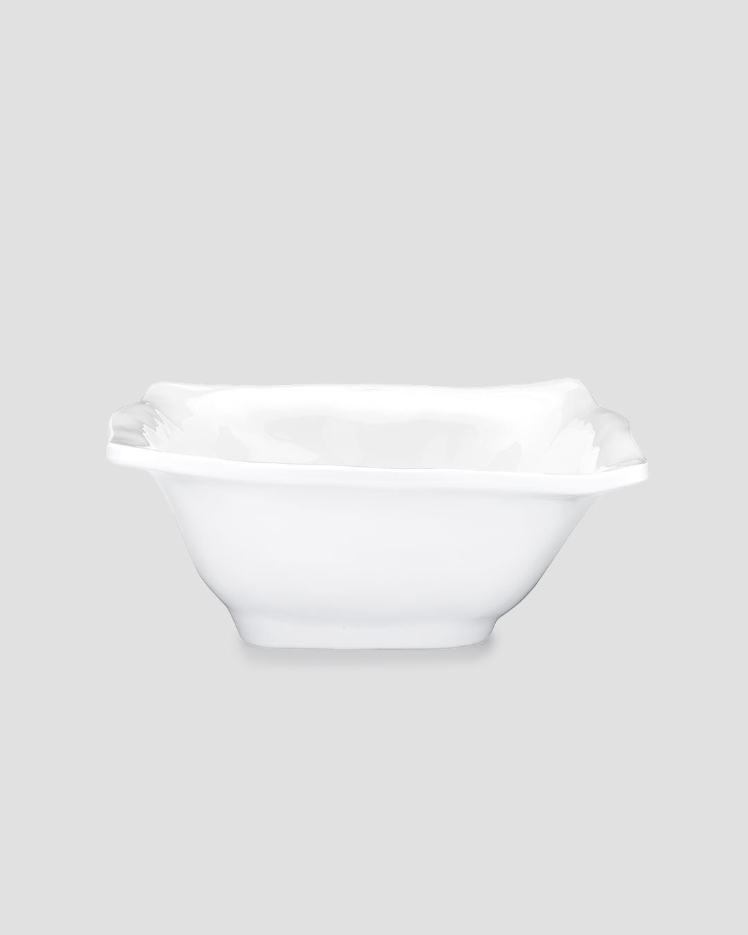 Ruffle White Melamine Square Cereal Bowl