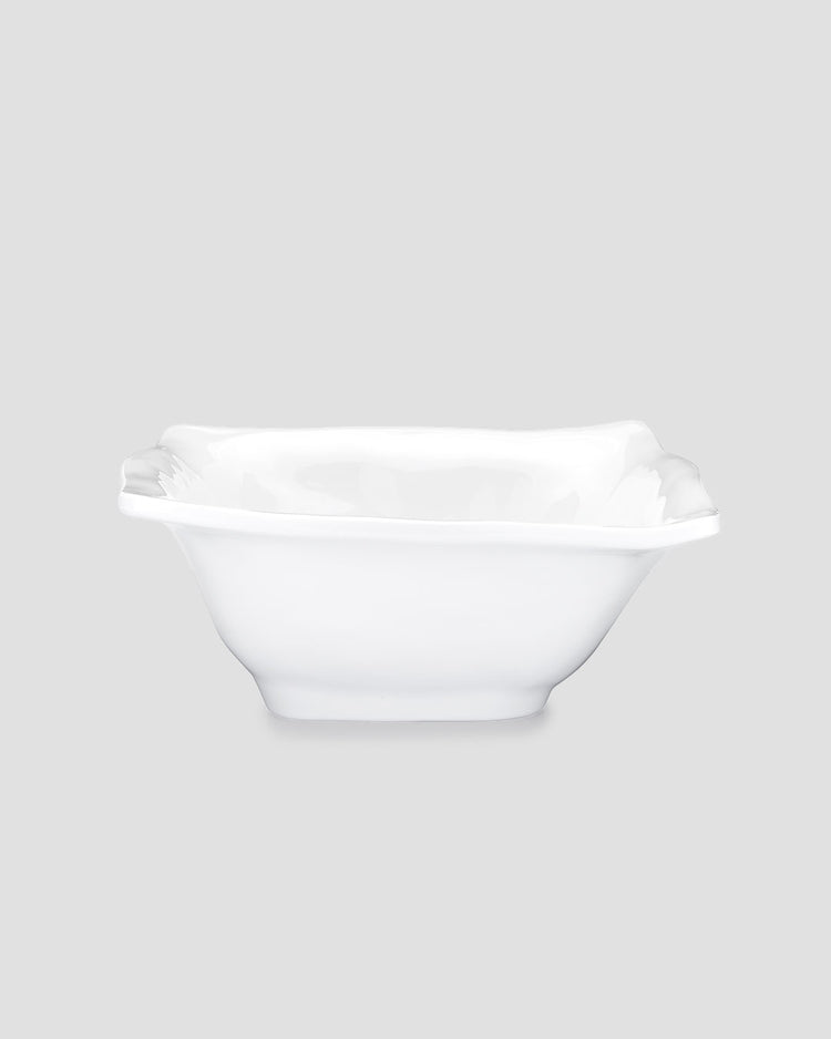 Ruffle White Melamine Square Cereal Bowl