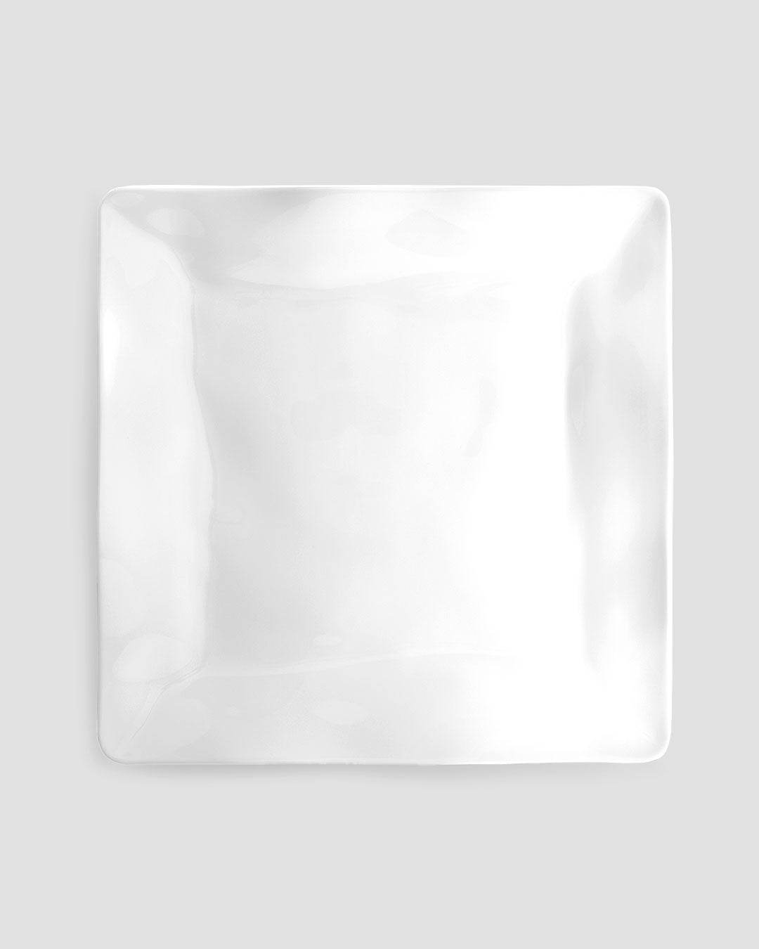 Ruffle White Melamine Square Dinner Plate