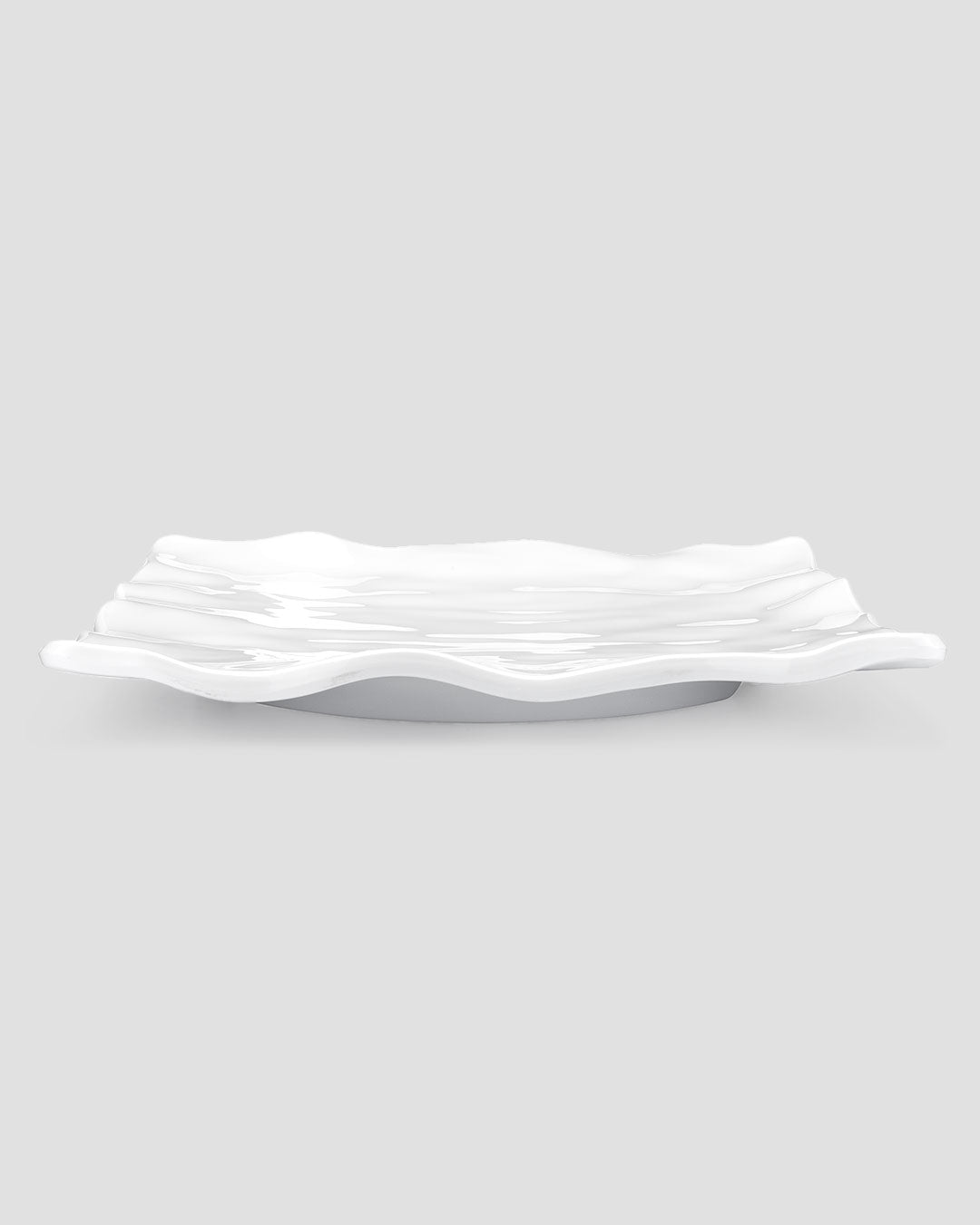 Ruffle White Melamine Square Large Platter