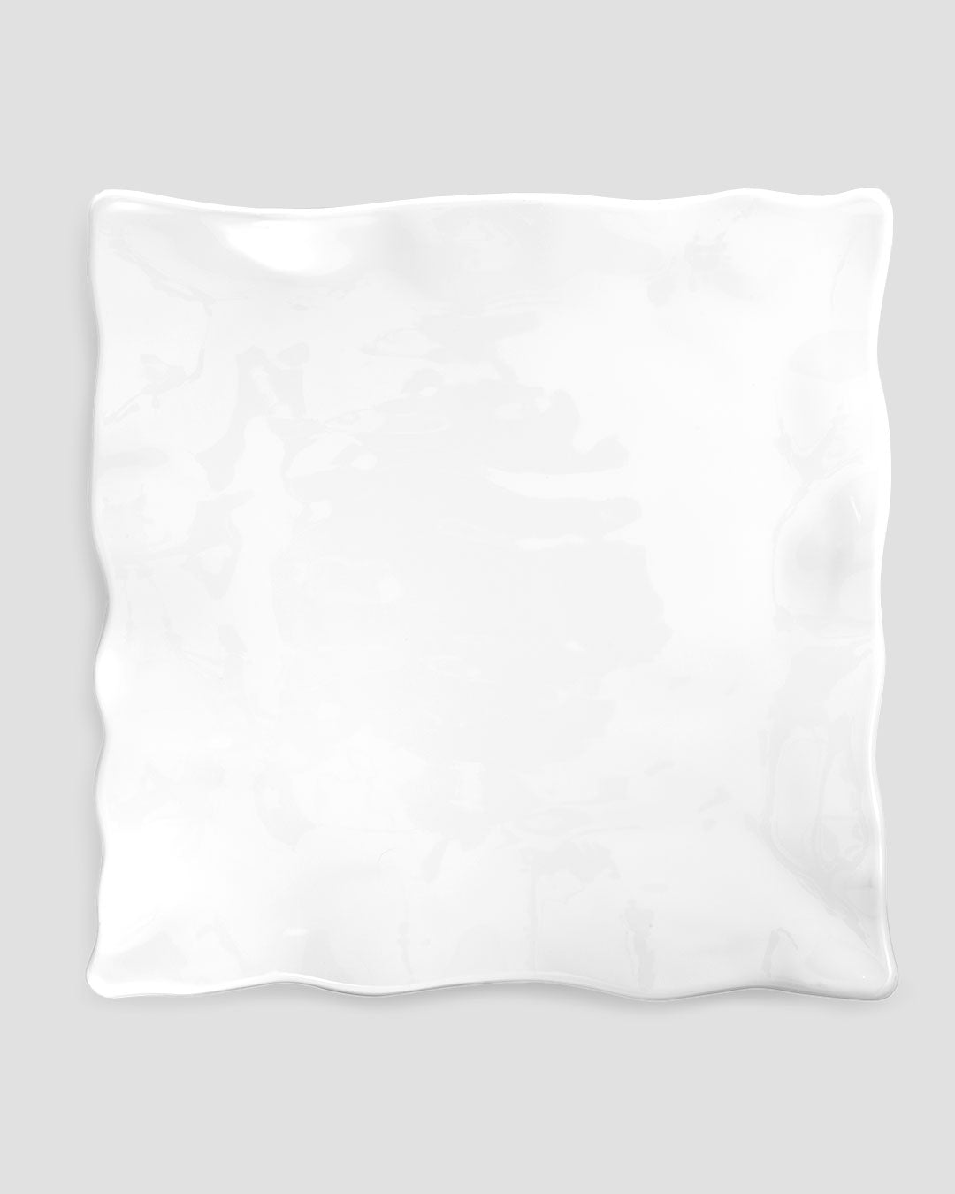 Ruffle White Melamine Square Large Platter