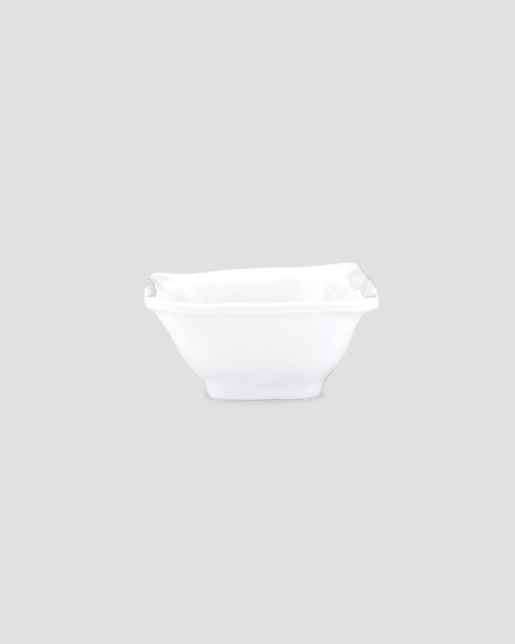 Ruffle White Melamine Square Mini Dip Bowl