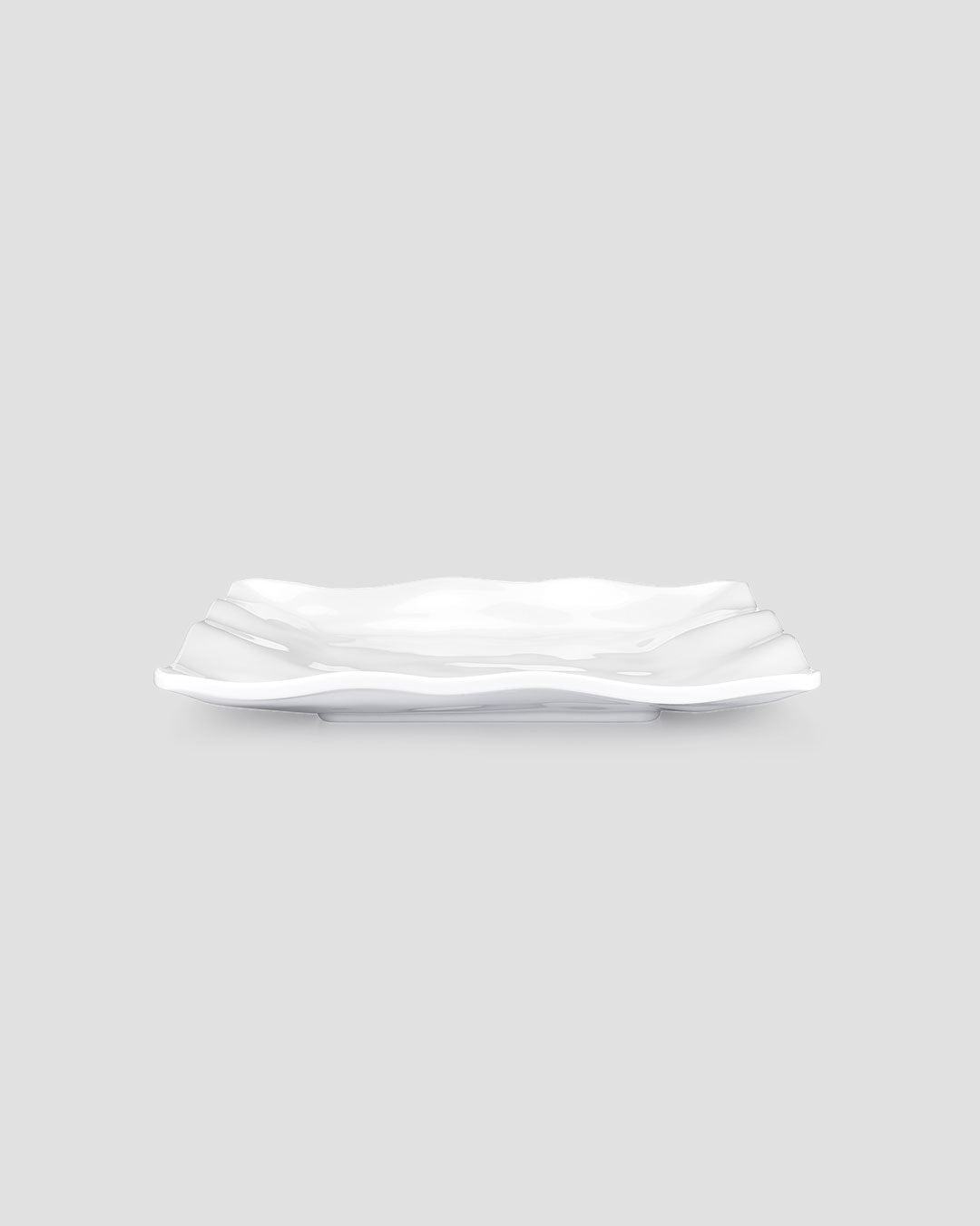 Ruffle White Melamine Square Salad Plate