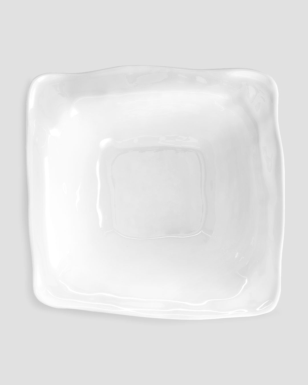 Ruffle White Melamine Square 2pc Salad Serving Set