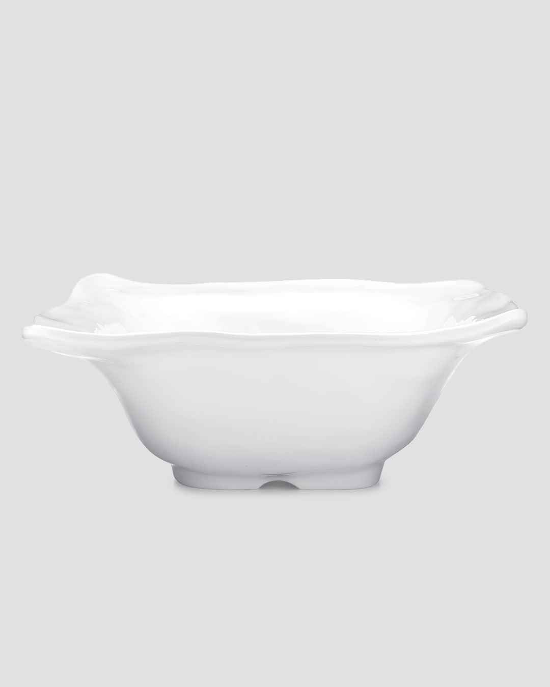 Ruffle White Melamine Square Serving Bowl