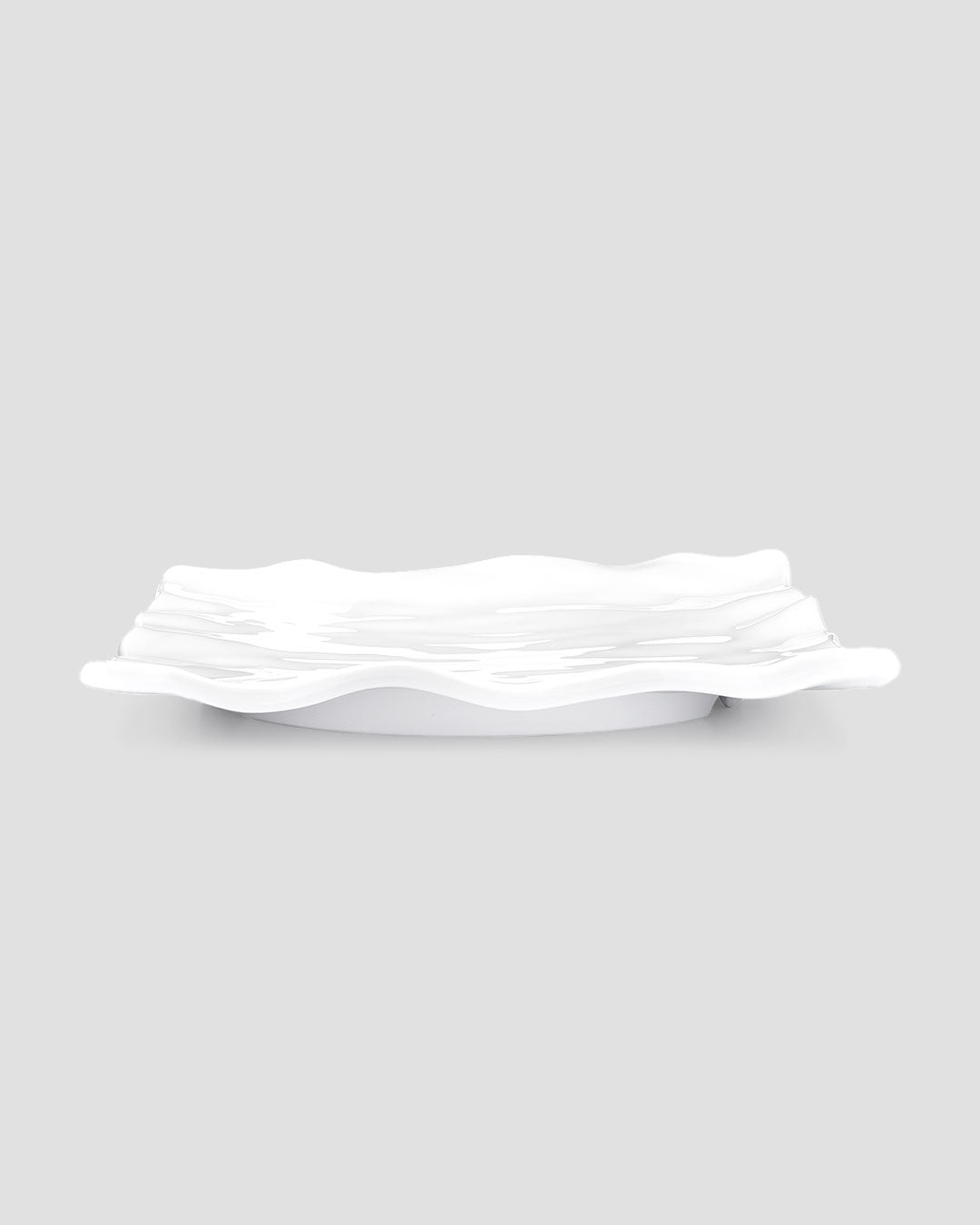 Ruffle White Melamine Square Small Platter