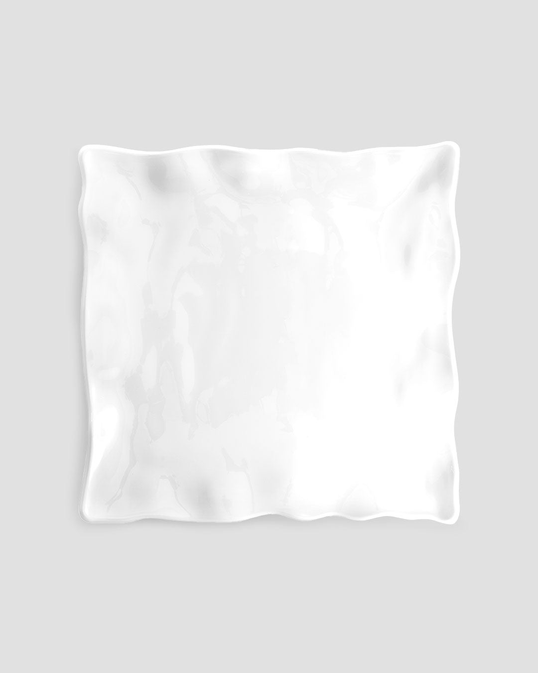 Ruffle White Melamine Square Small Platter