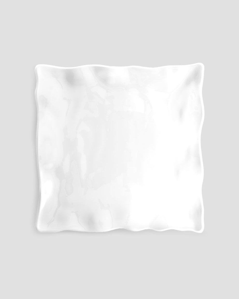 Ruffle White Melamine Square Small Platter – Q Home
