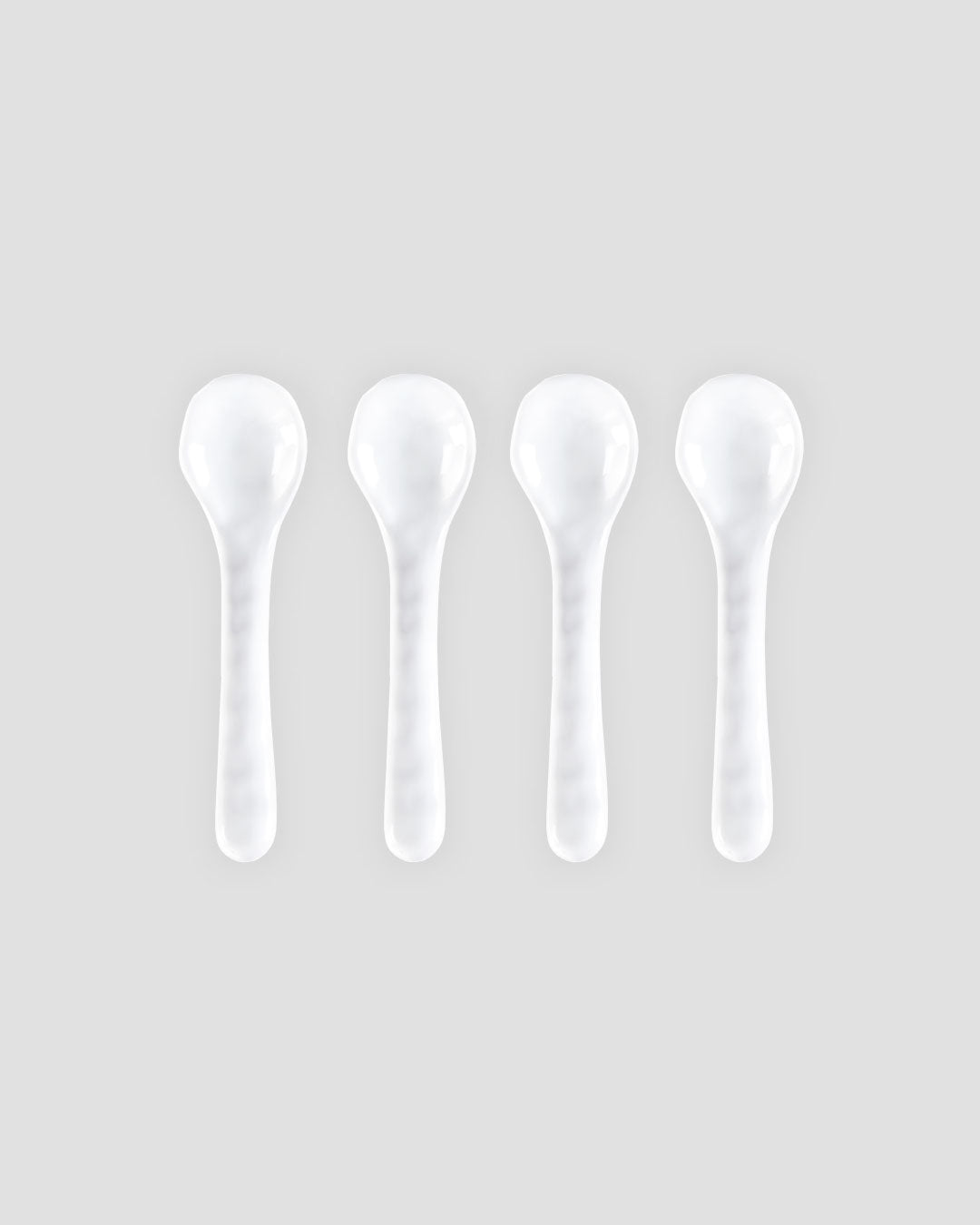 Ruffle White Melamine Tasting Spoon, Set of 4