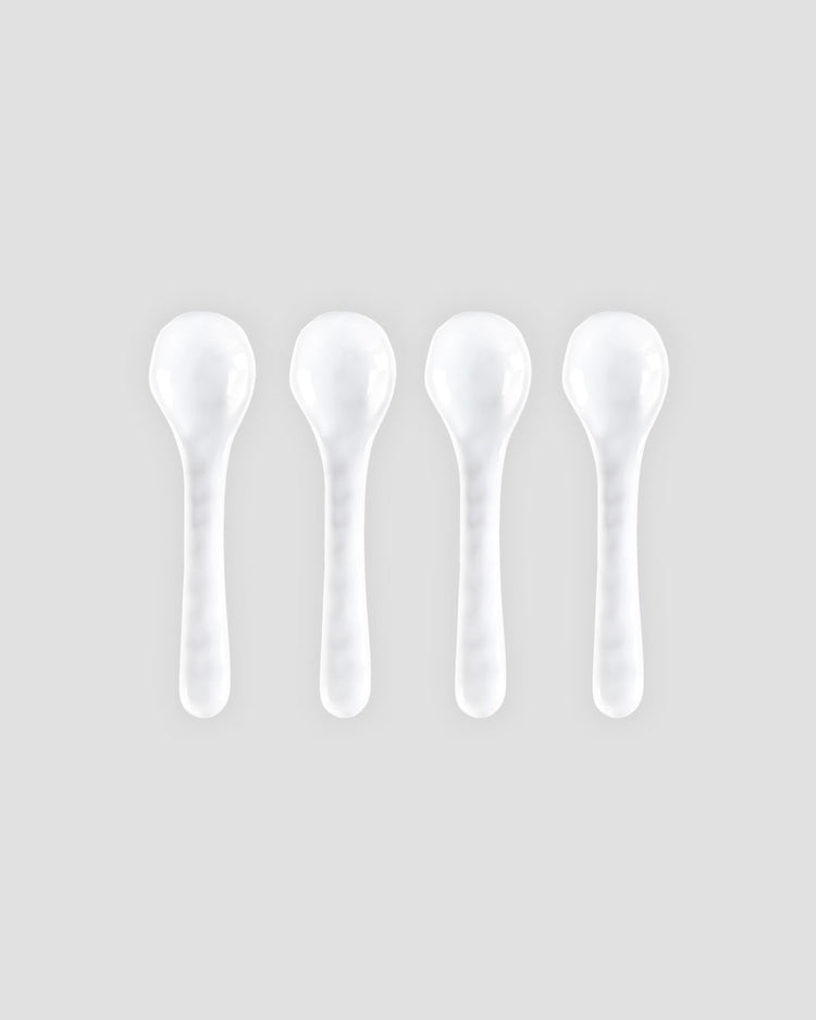 Ruffle White Melamine Tasting Spoon, Set of 4