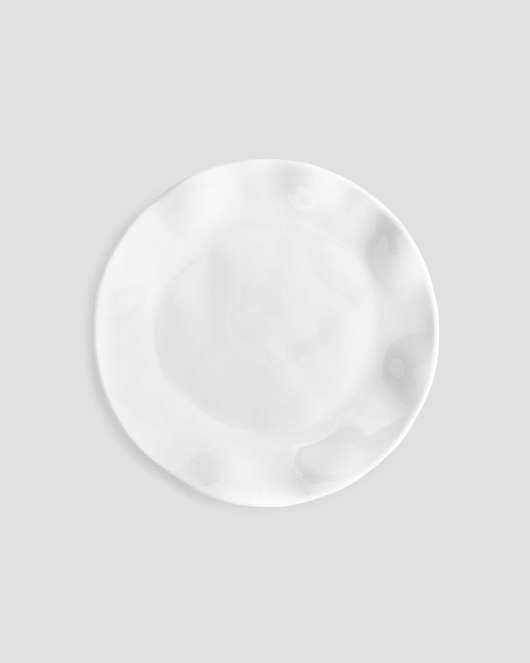 Ruffle White Round Salad Plate