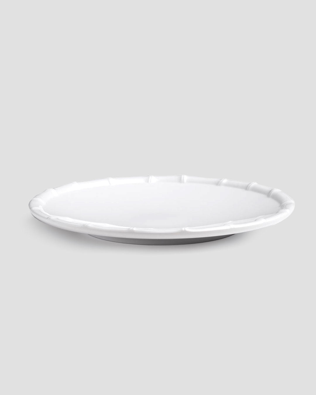 Zen Bamboo White Melamine Dinner Plate