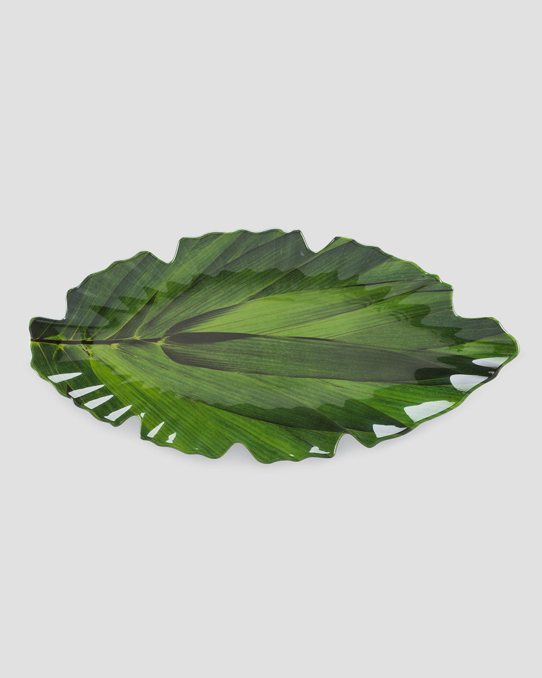 Zen Green Melamine Large Leaf Platter