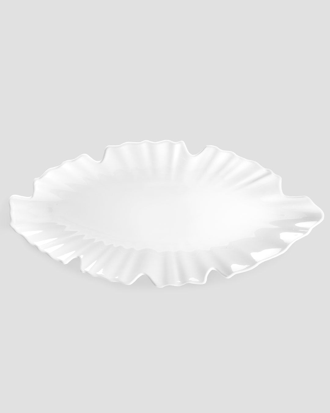 Zen White Melamine Large Leaf Platter