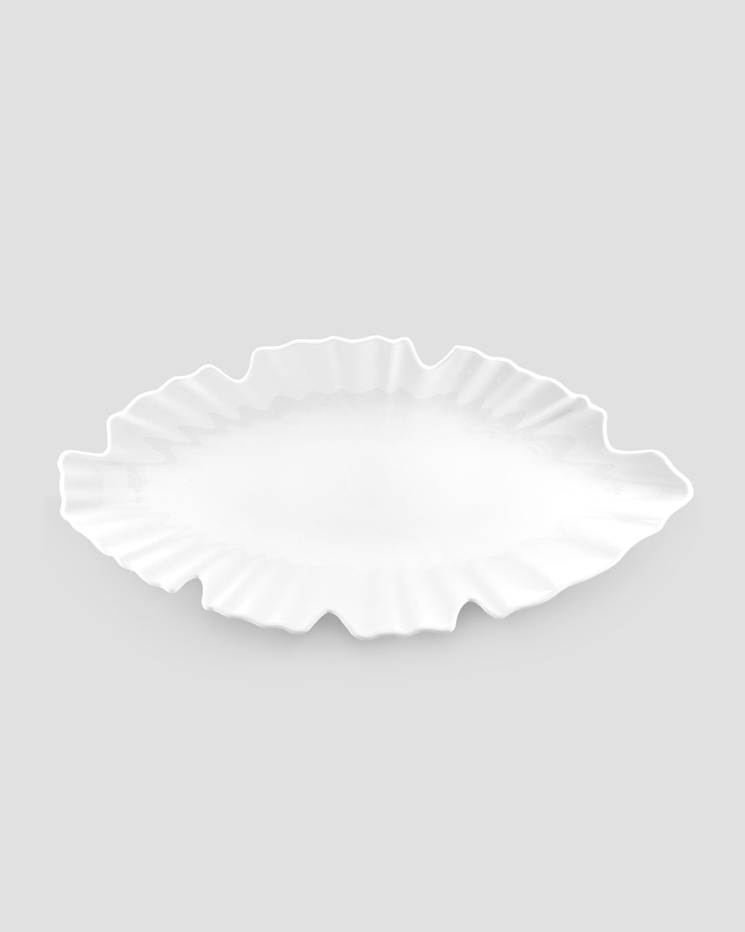 Zen White Melamine Small Leaf Platter