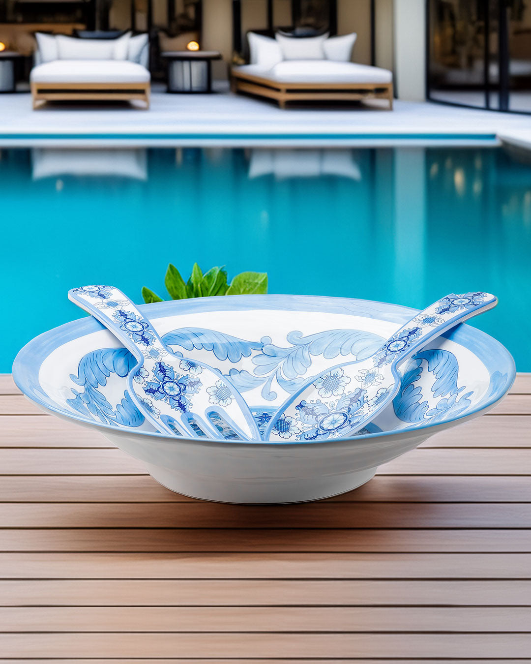 Barocco Salad Set in Blue – Q Home