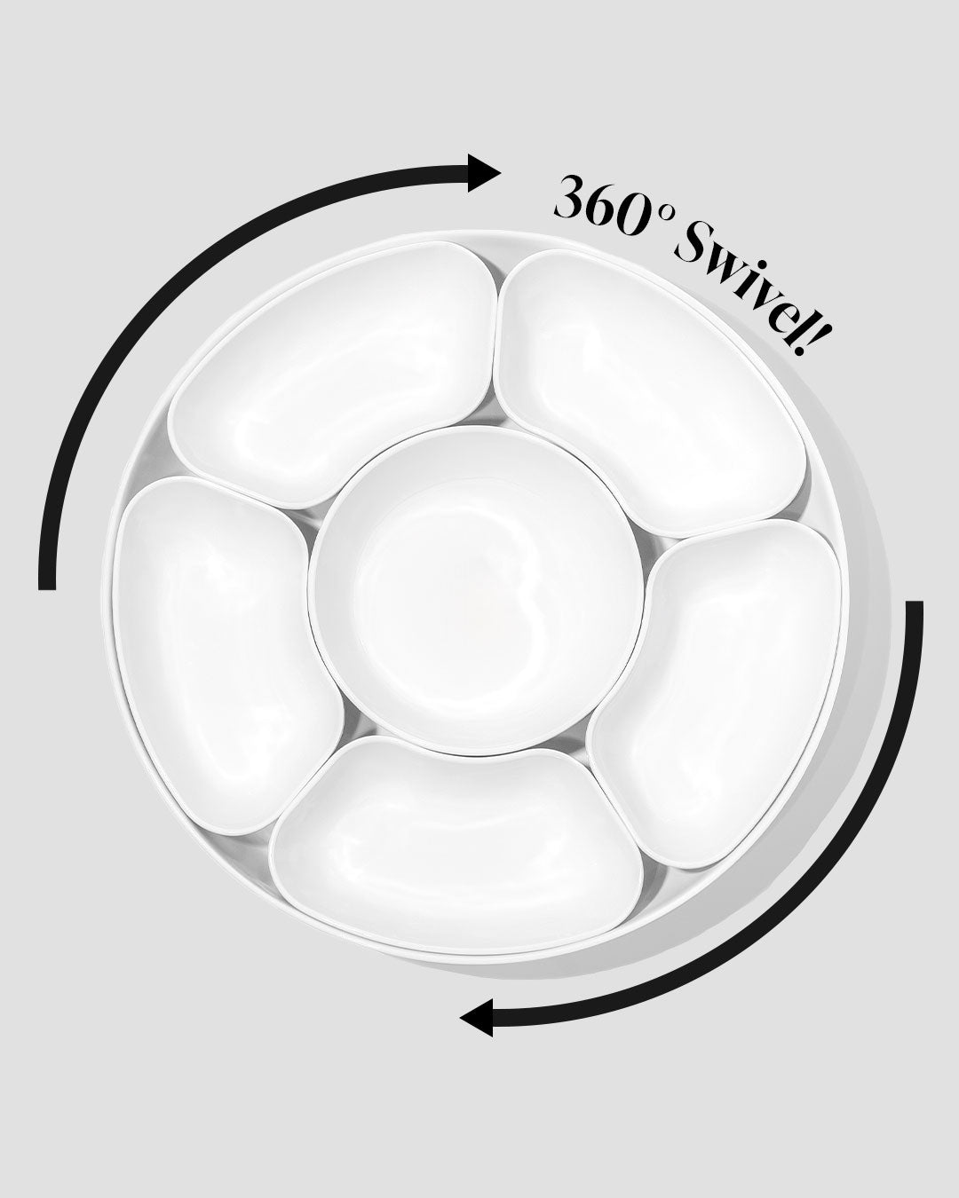 Diamond White Melamine Ultimate Lazy Susan Platter
