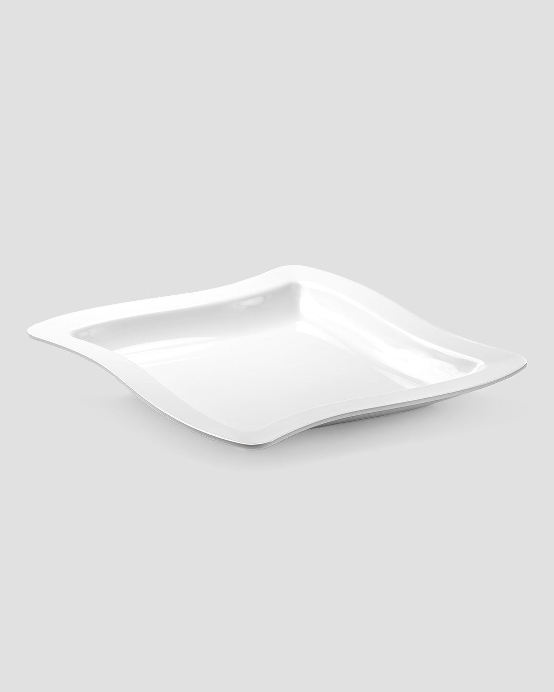 Diamond White Melamine Wavy Square Platter