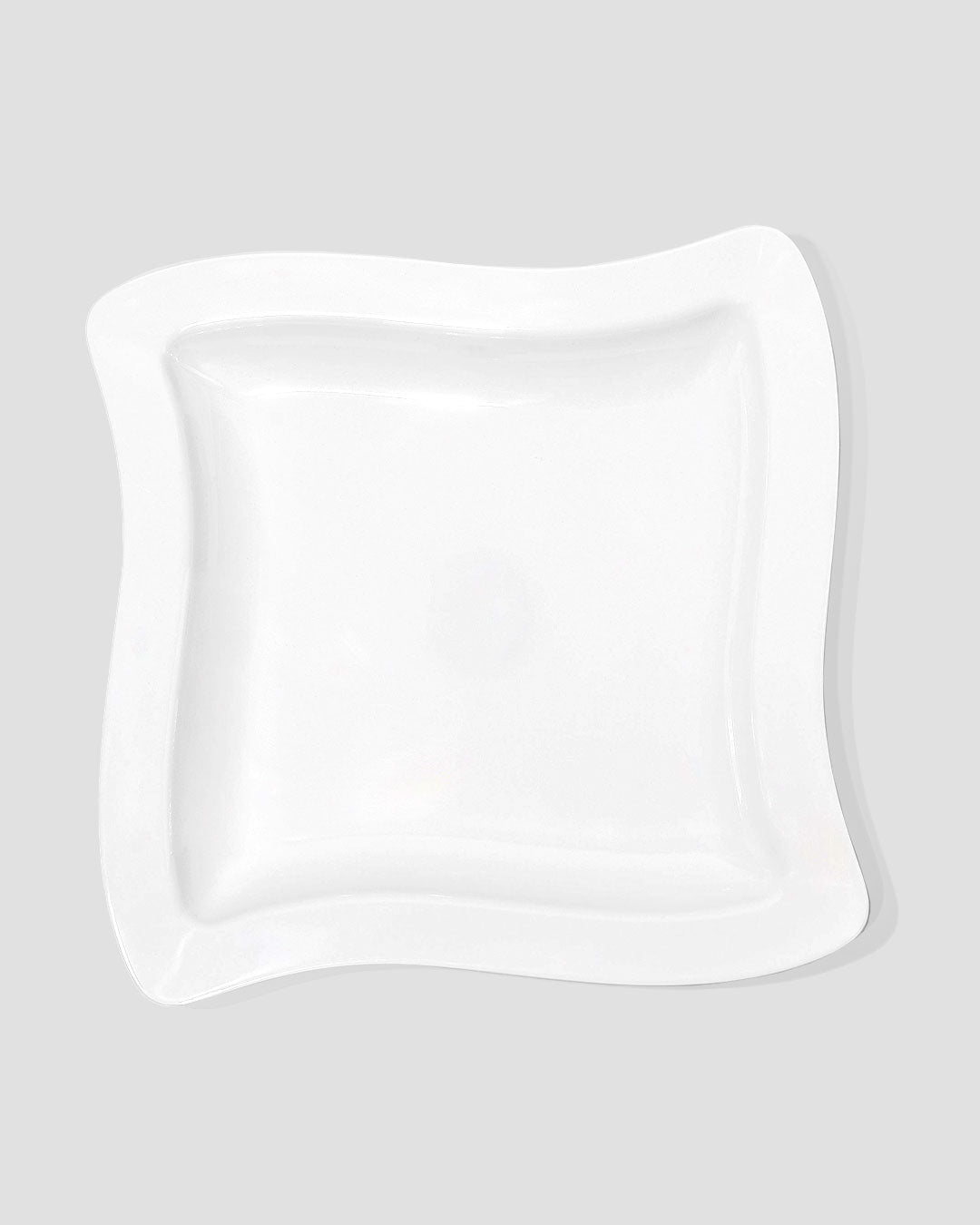 Diamond White Melamine Wavy Square Platter